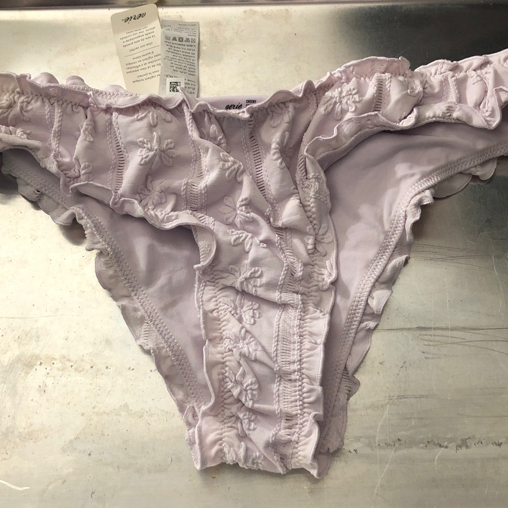 aerie Lilac Ruffle Bikini Bottoms